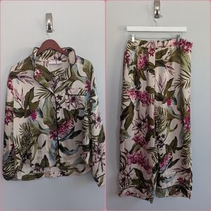 Tommy Bahama Floral Pajama Set - Green and Pink